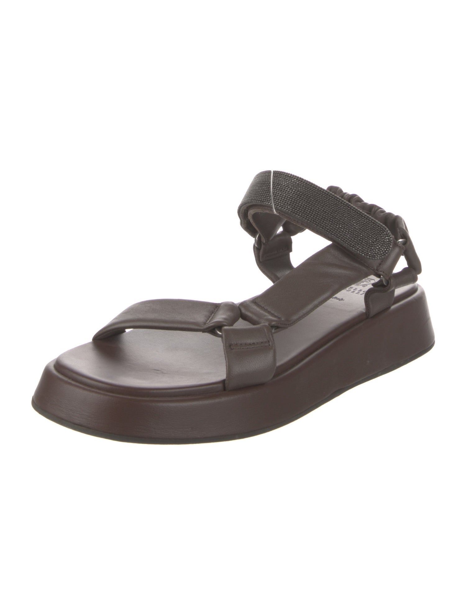 Brunello Cucinelli Monili Leather Sandals