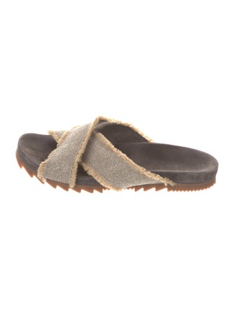 Brunello Cucinelli Monili Suede Slides