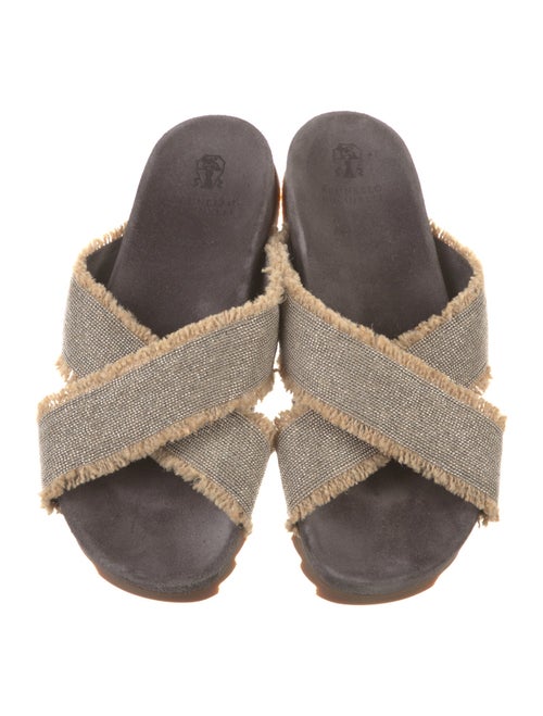 Brunello Cucinelli Monili Suede Slides