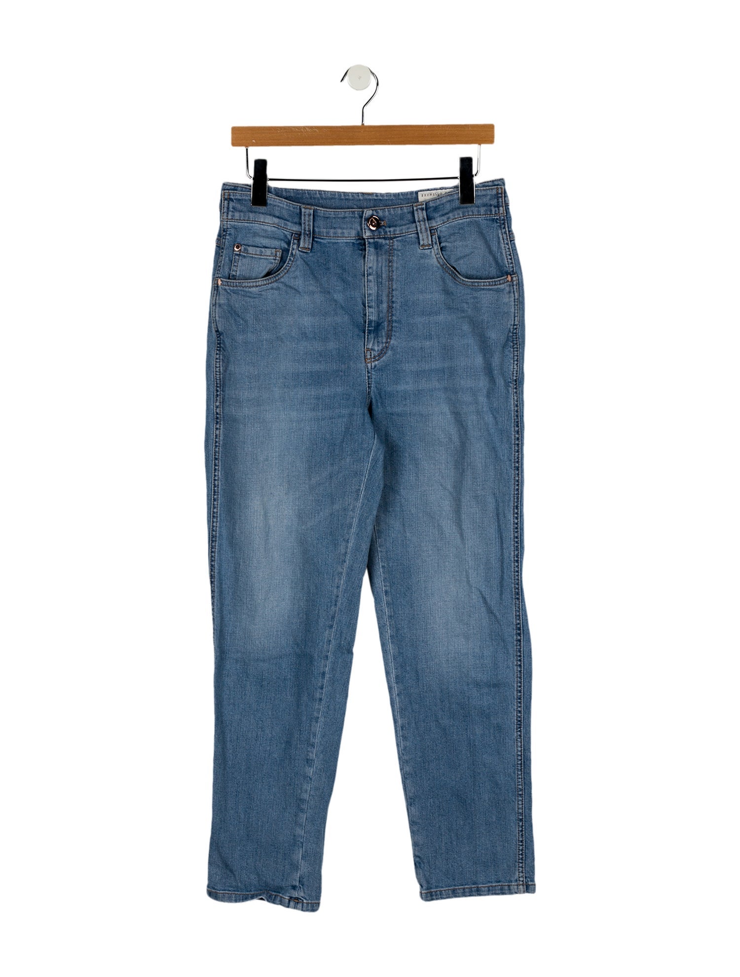 Brunello Cucinelli Mid-Rise Straight Leg Jeans