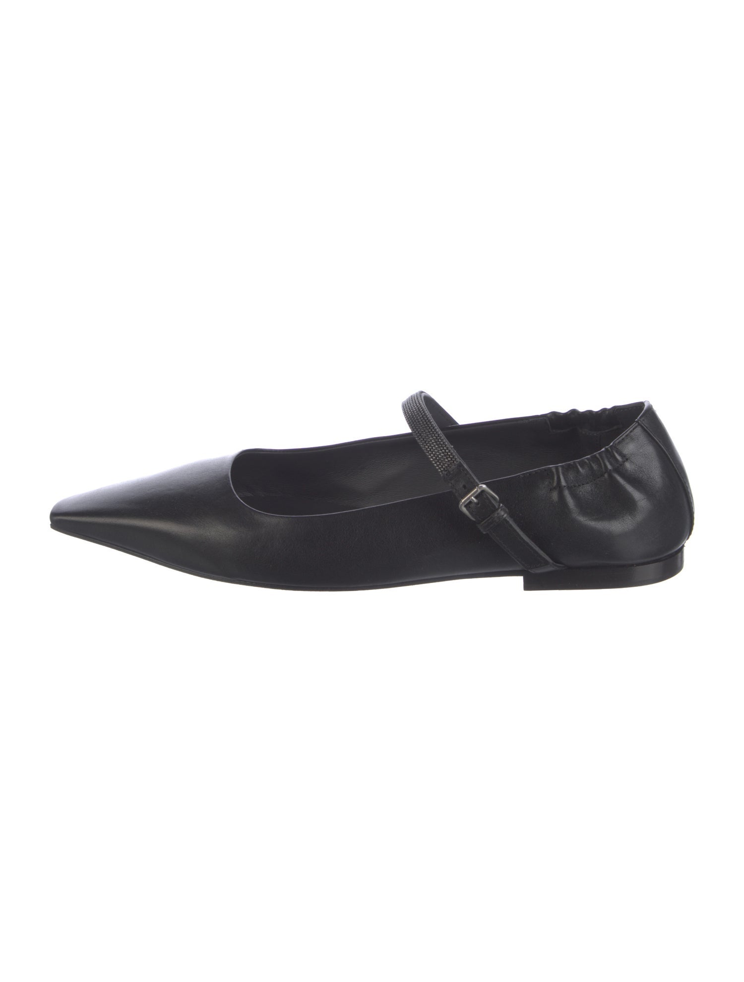 Brunello Cucinelli Leather Beaded Accents Mules