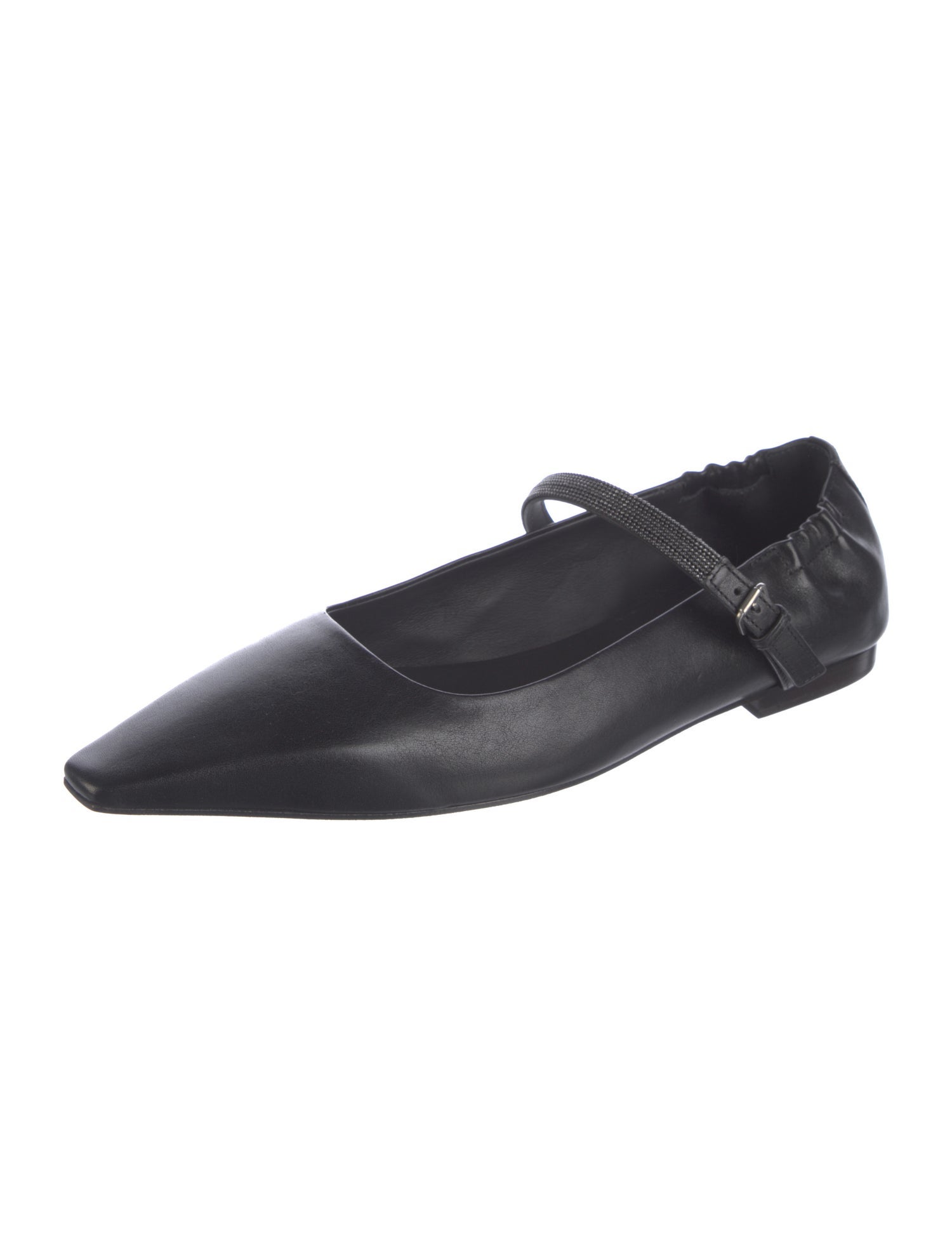 Brunello Cucinelli Leather Beaded Accents Mules