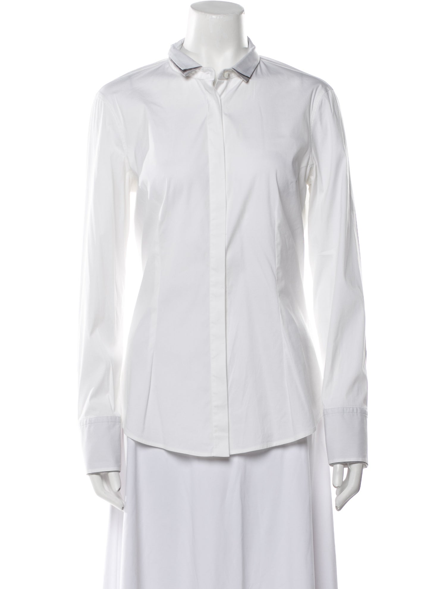 Brunello Cucinelli Long Sleeve Button-Up Top