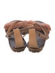 Brunello Cucinelli Leather Fur Trim Sandals