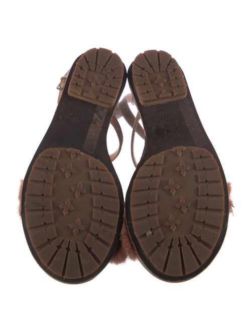 Brunello Cucinelli Leather Fur Trim Sandals