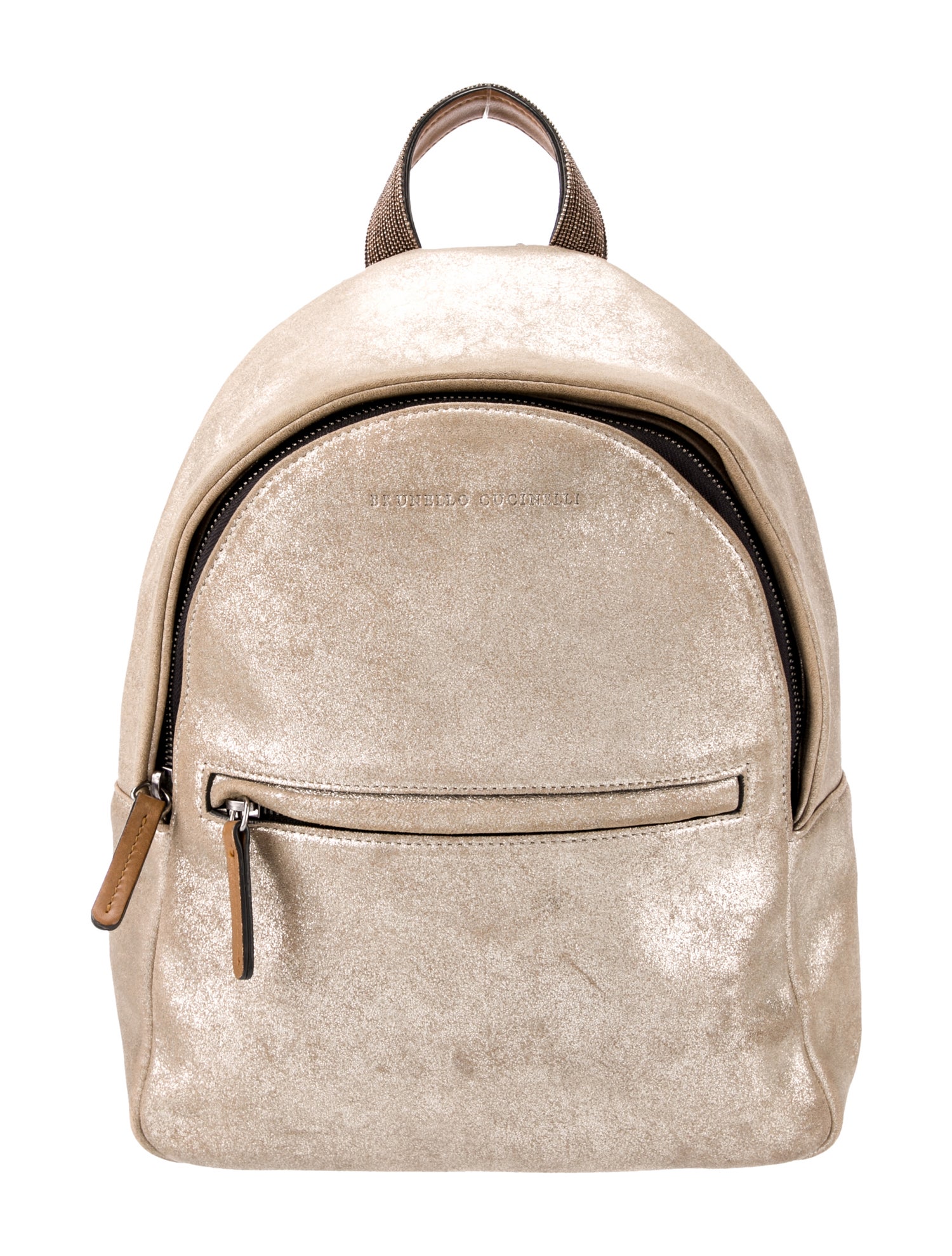 Brunello Cucinelli Leather Backpack - Gold Backpacks, Handbags ...
