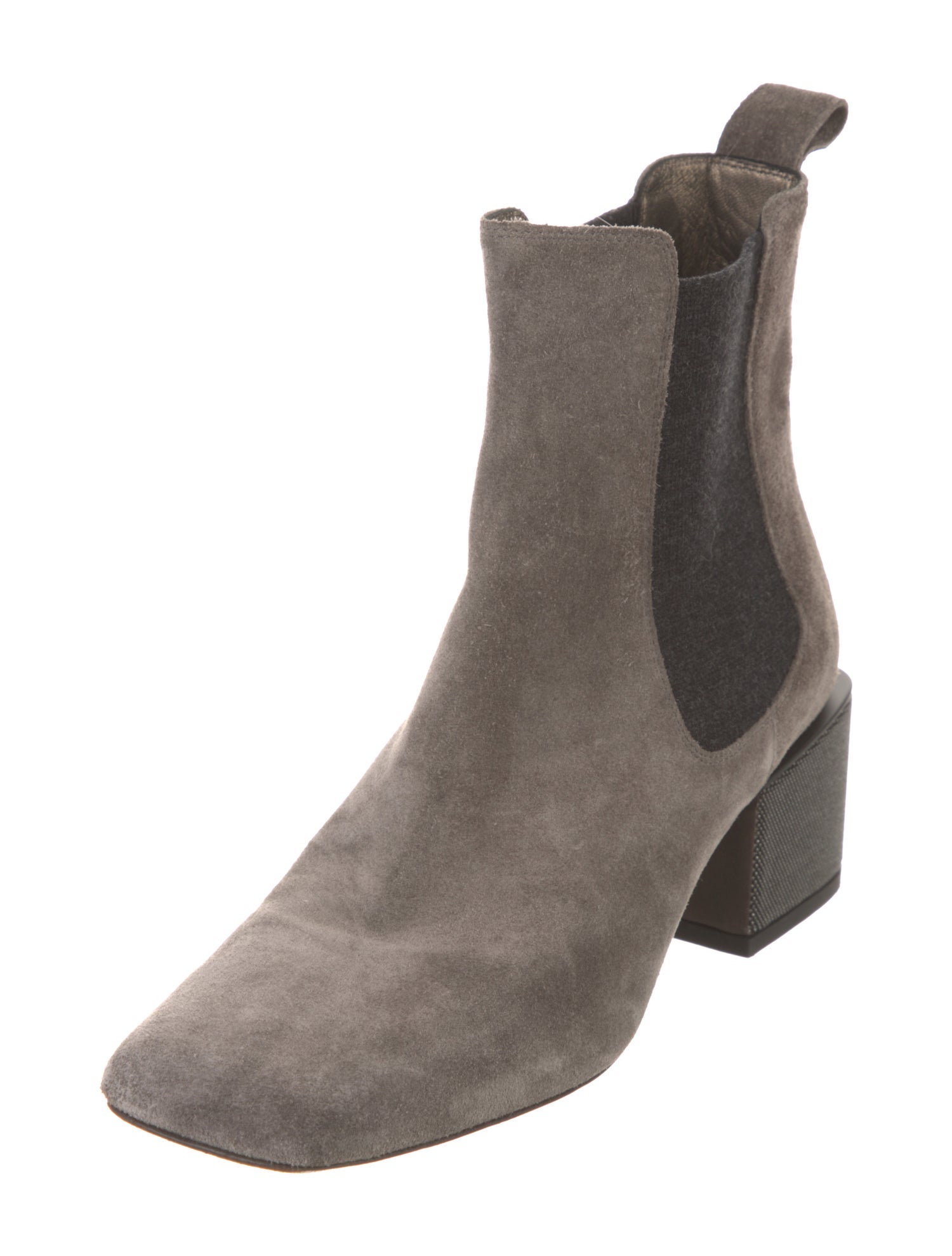 Brunello Cucinelli Monili Suede Chelsea Boots