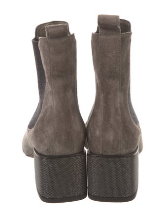 Brunello Cucinelli Monili Suede Chelsea Boots
