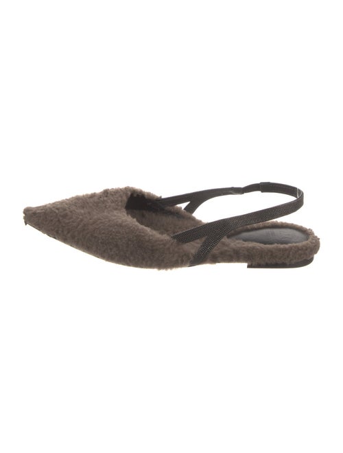 Brunello Cucinelli Monili Fur Slingback Flats