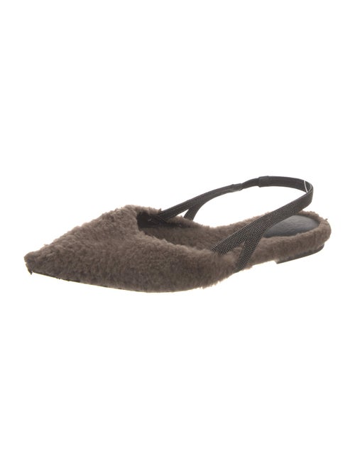 Brunello Cucinelli Monili Fur Slingback Flats