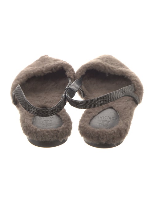 Brunello Cucinelli Monili Fur Slingback Flats