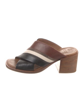 Brunello Cucinelli Leather Printed Slides