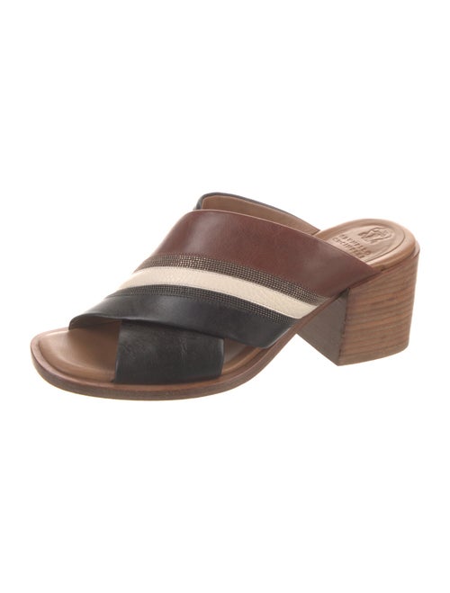 Brunello Cucinelli Leather Printed Slides