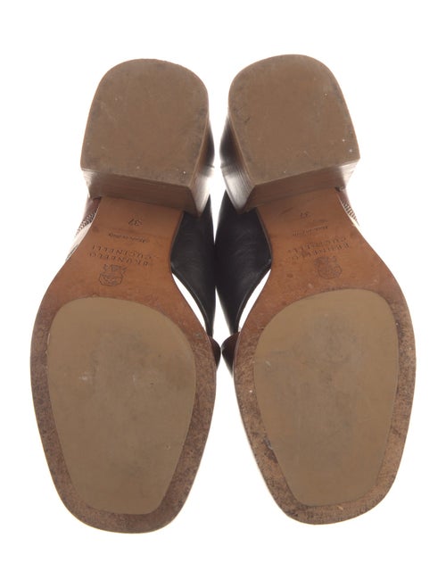 Brunello Cucinelli Leather Printed Slides