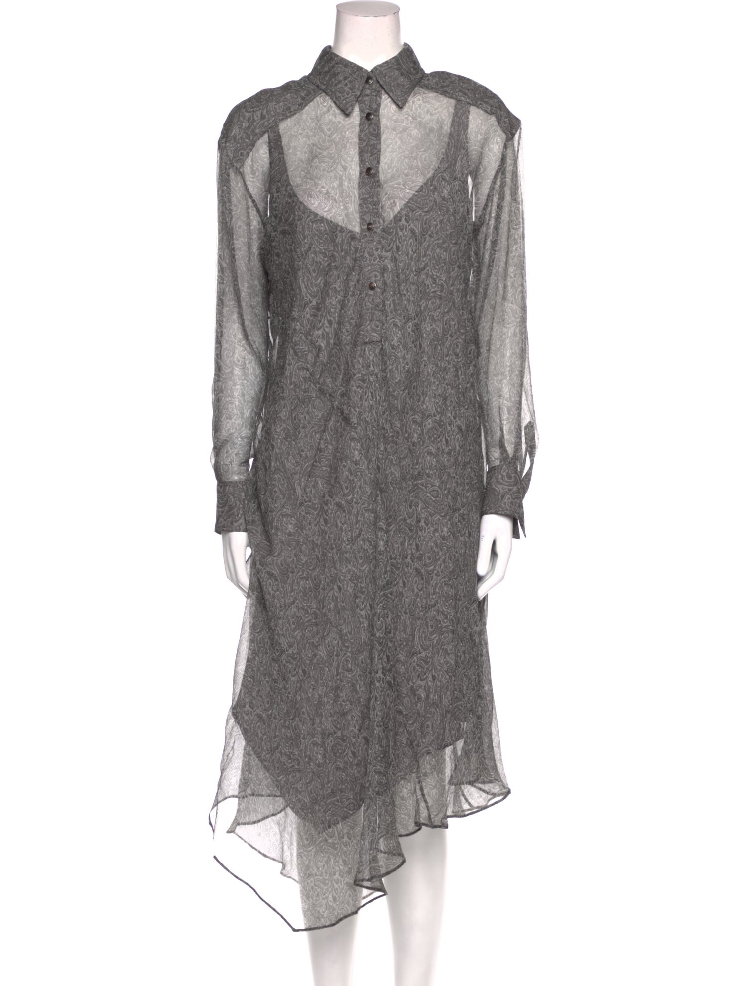 Brunello Cucinelli Silk Midi Length Dress w/ Tags