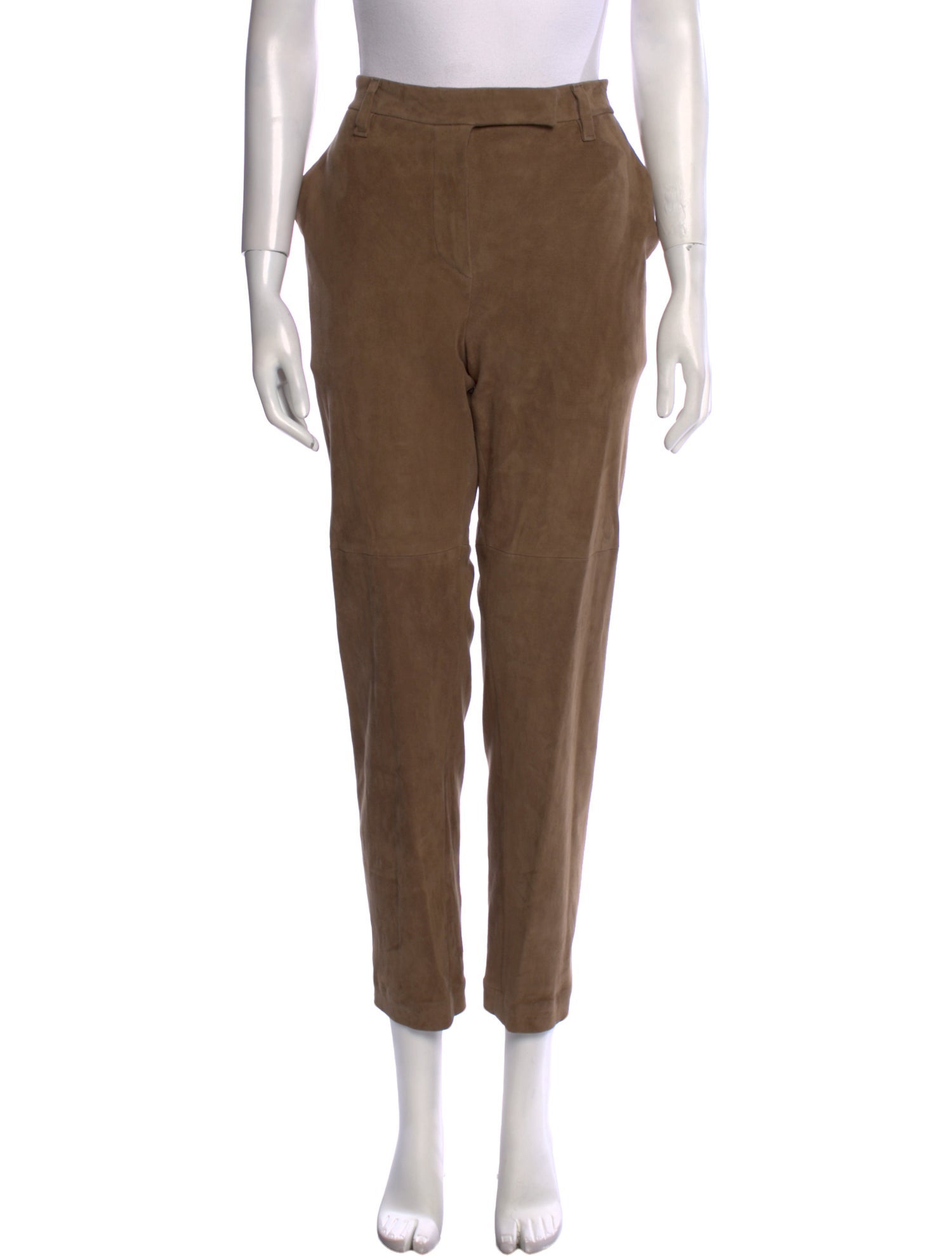 Brunello Cucinelli Leather Straight Leg Pants