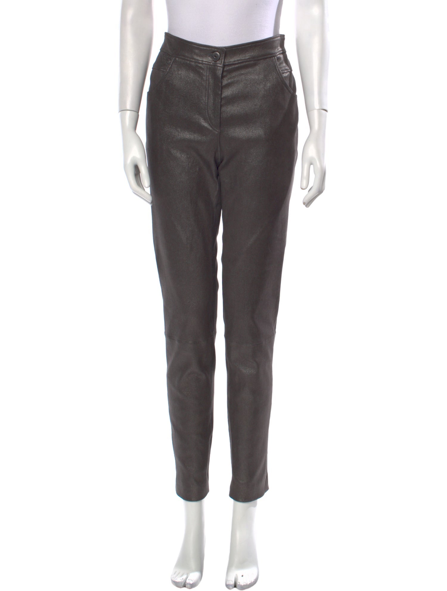 Brunello Cucinelli Leather Skinny Leg Pants