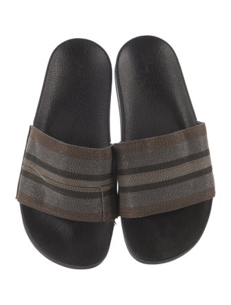Brunello Cucinelli Monili Leather Slides