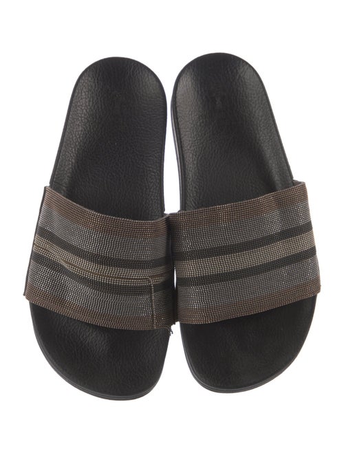 Brunello Cucinelli Monili Leather Slides