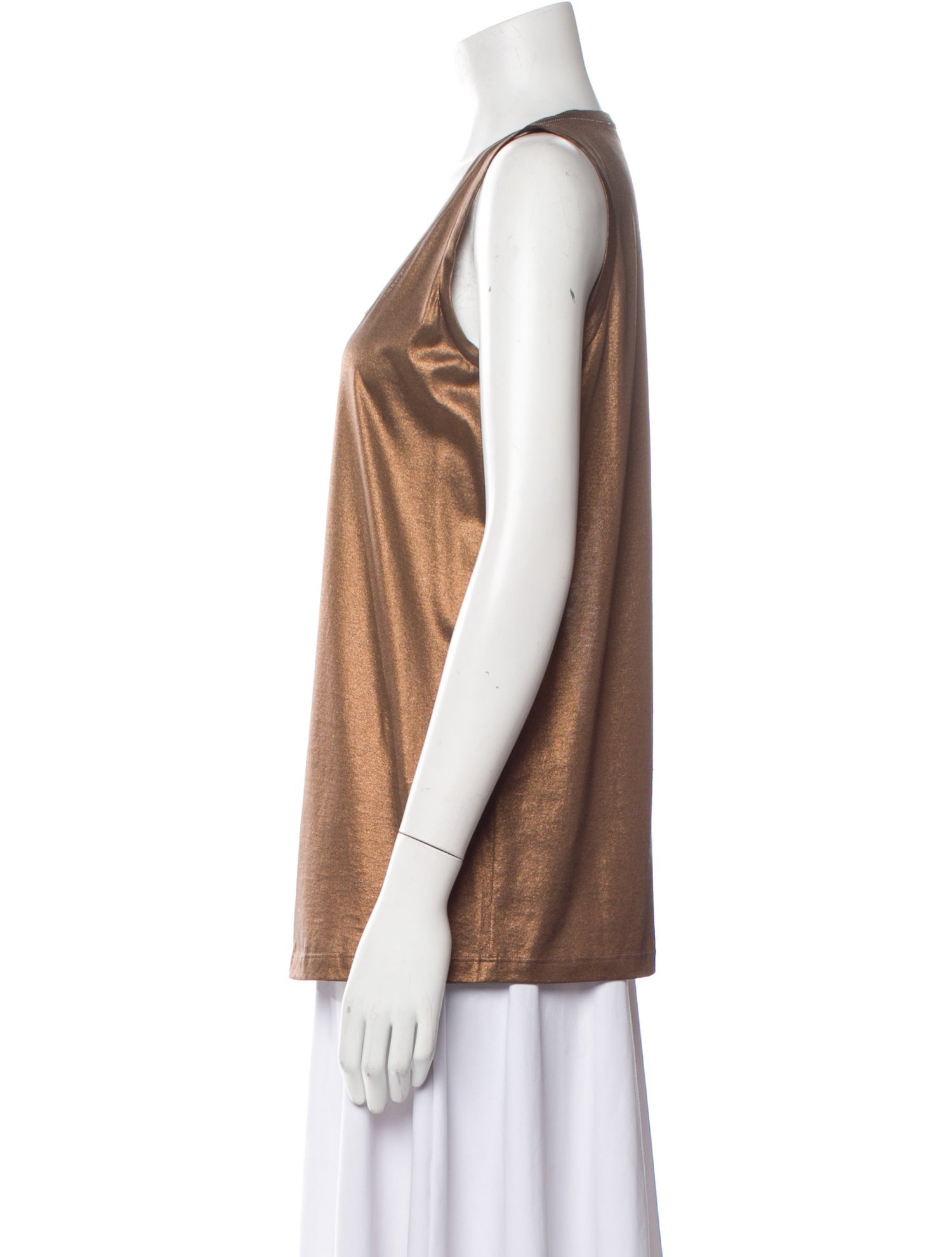 Brunello Cucinelli Scoop Neck Sleeveless Top