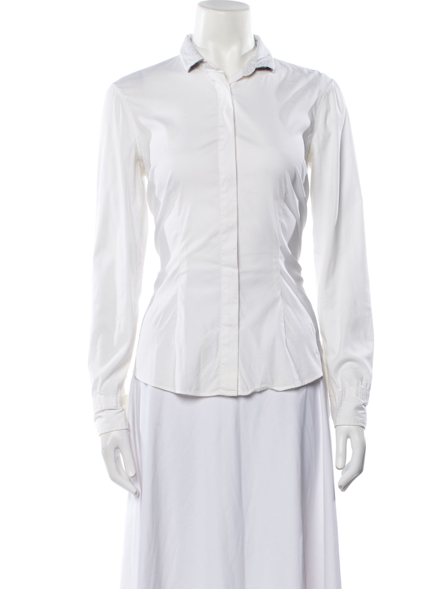 Brunello Cucinelli Long Sleeve Button-Up Top