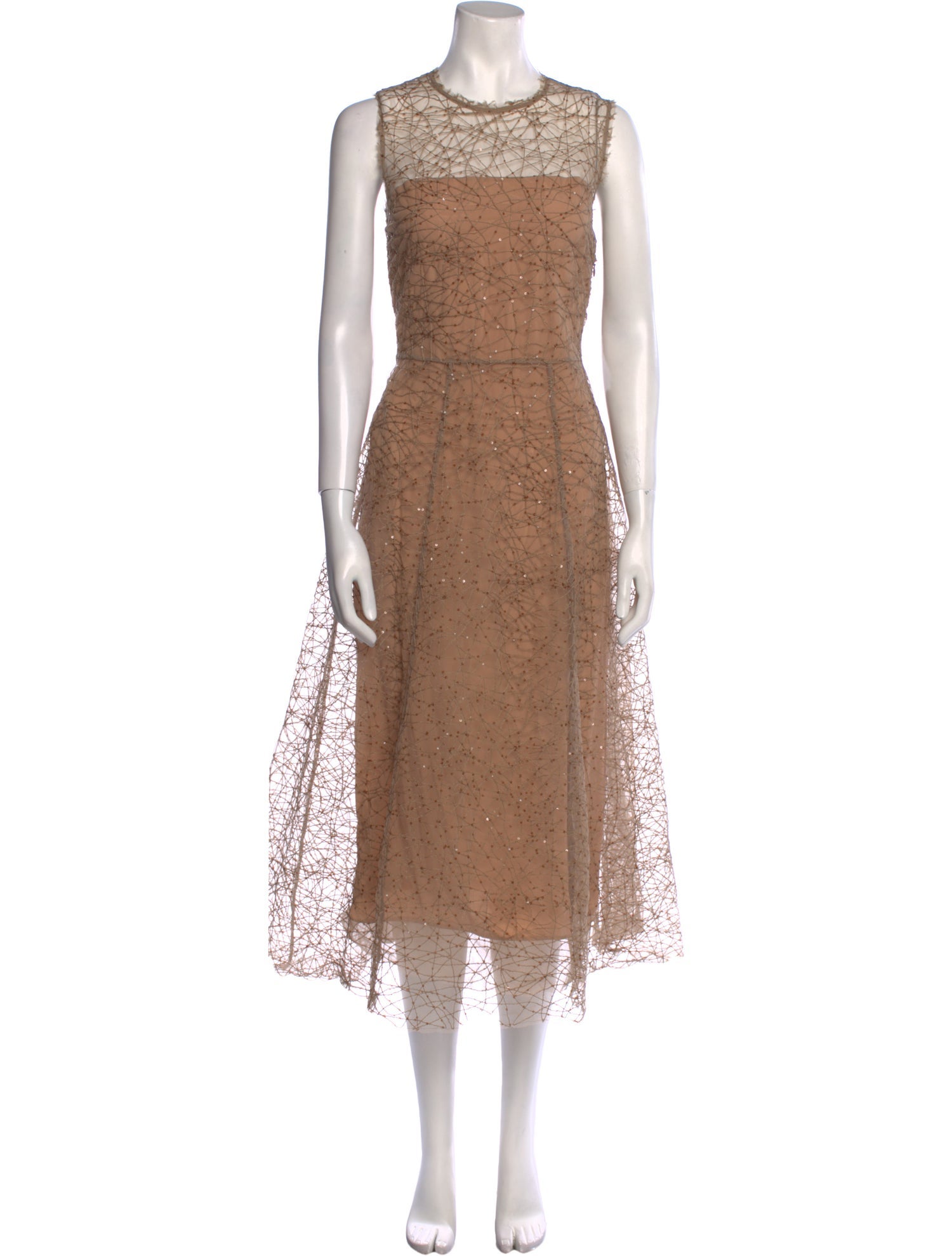 Brunello Cucinelli Crew Neck Midi Length Dress