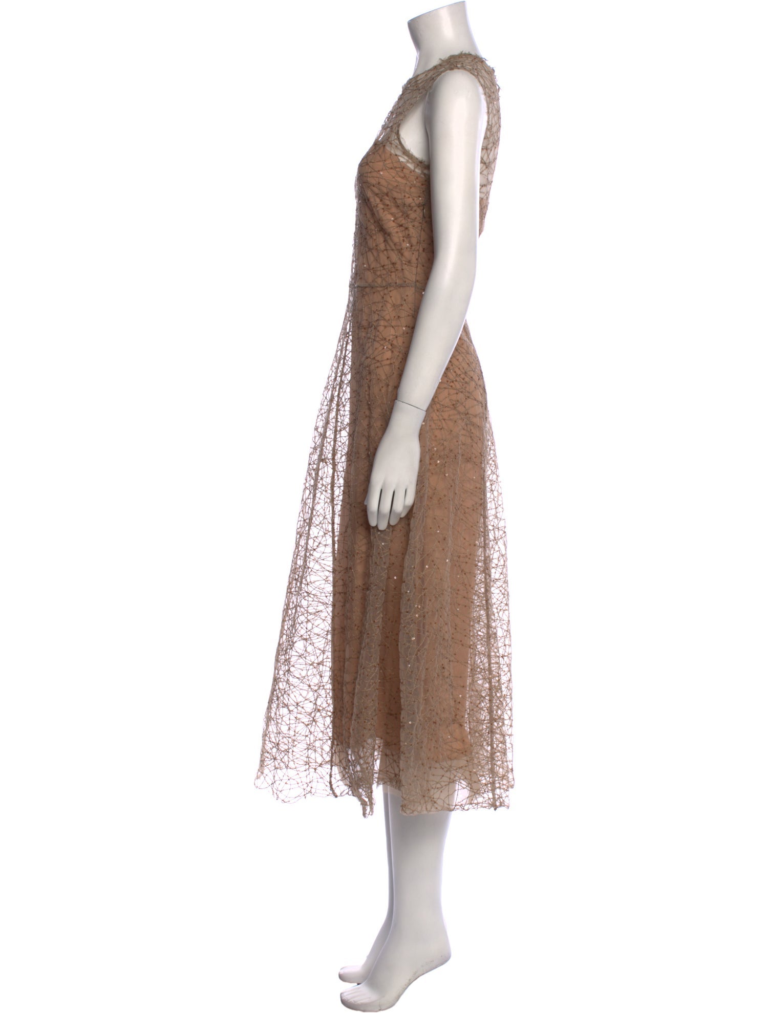 Brunello Cucinelli Crew Neck Midi Length Dress