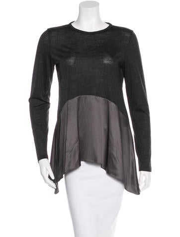 Brunello Cucinelli Silk-Trimmed Wool Top