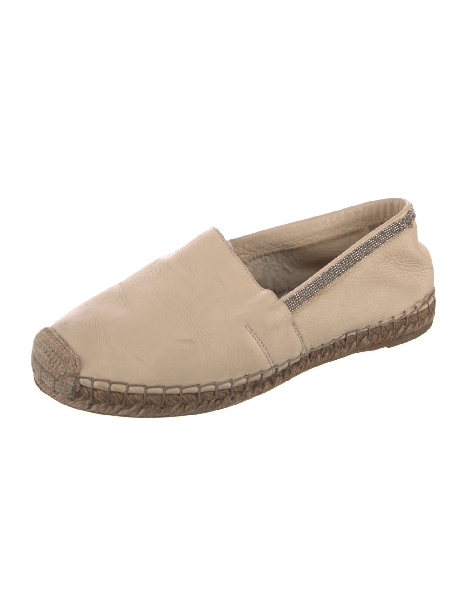 Brunello Cucinelli Monili Leather Espadrilles
