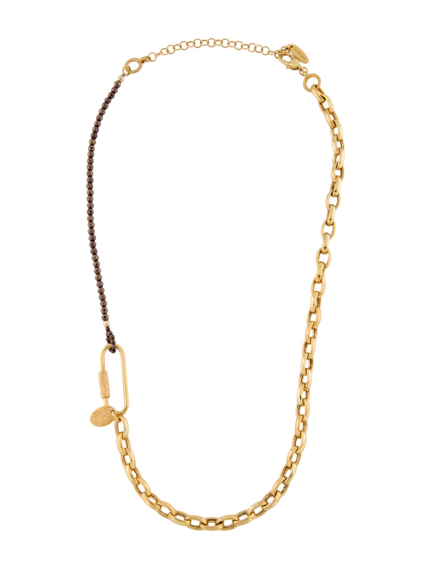 Brunello Cucinelli MIxed Oval Link Chain and Monili Bead Collar Necklace