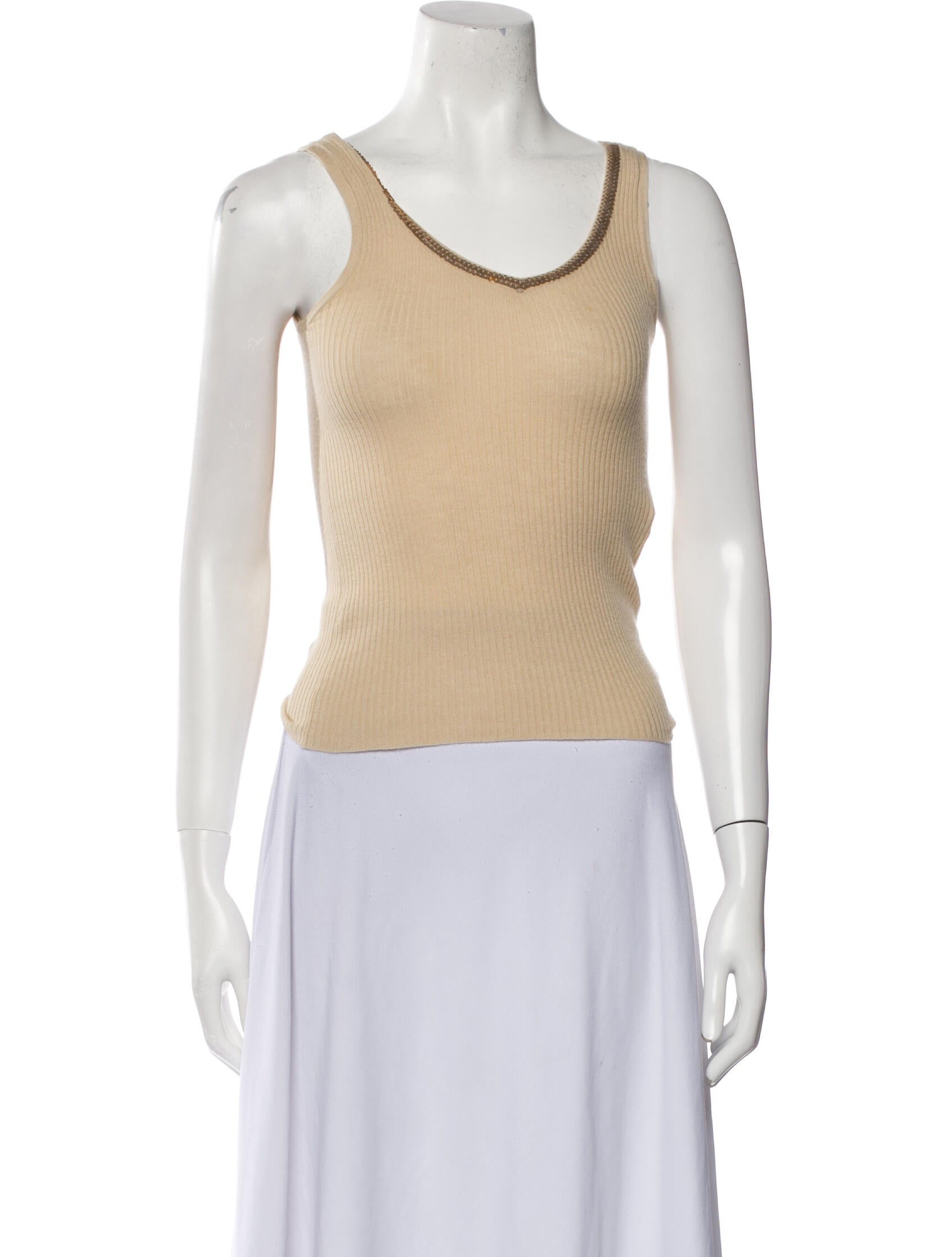 Brunello Cucinelli Cashmere Scoop Neck Top