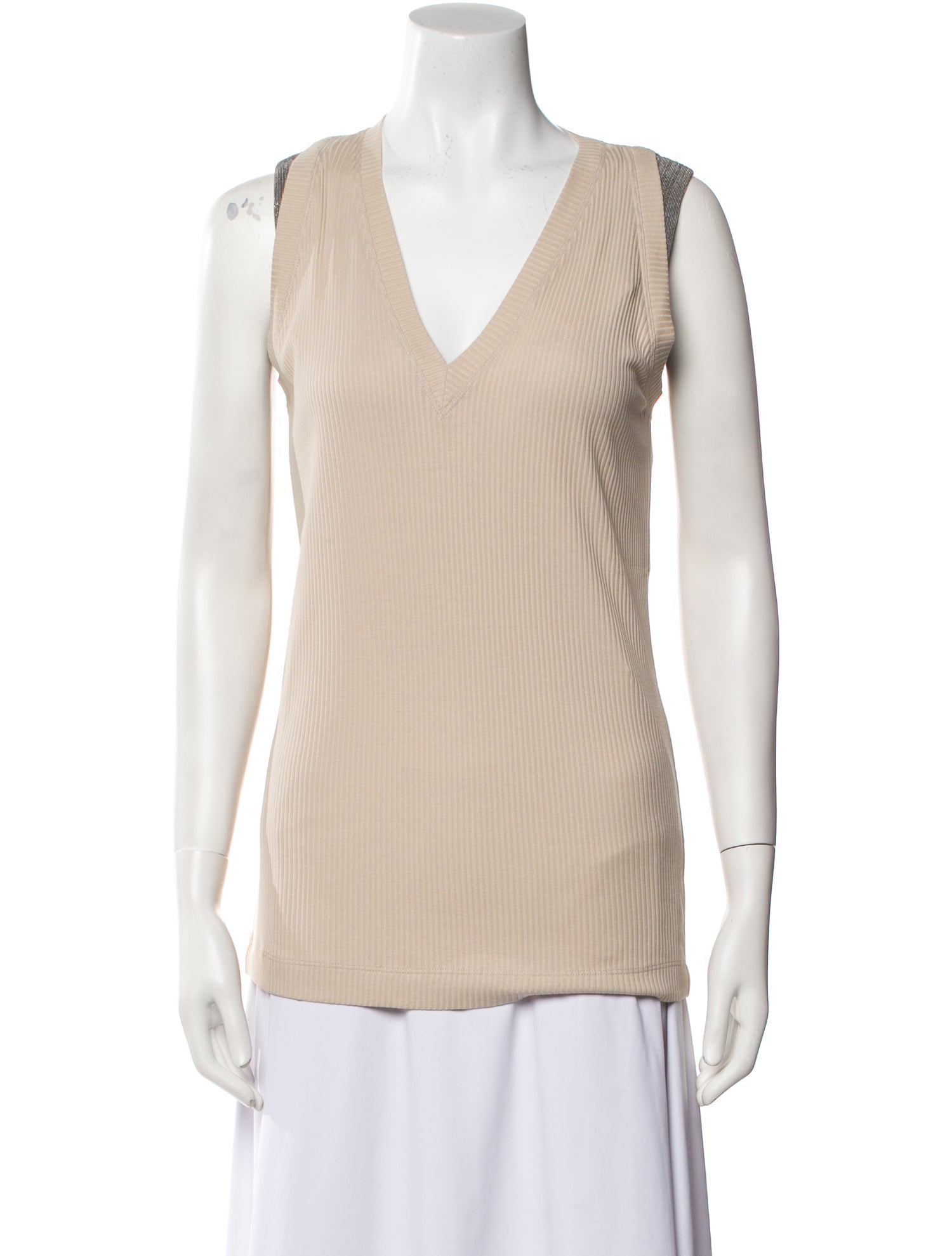 Brunello Cucinelli V-Neck Sleeveless Top w/ Tags