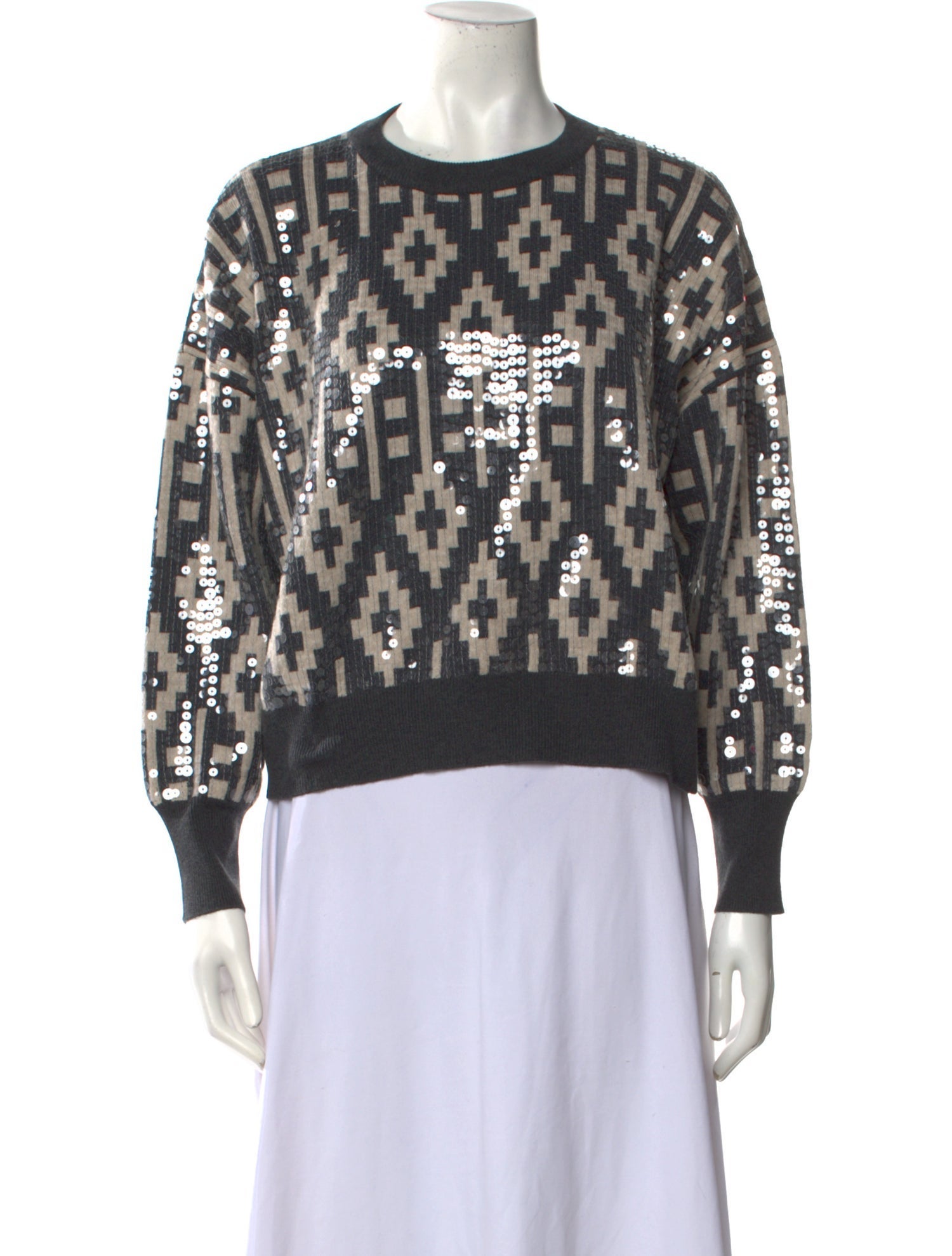 Brunello Cucinelli Printed Crew Neck Sweater w/ Tags