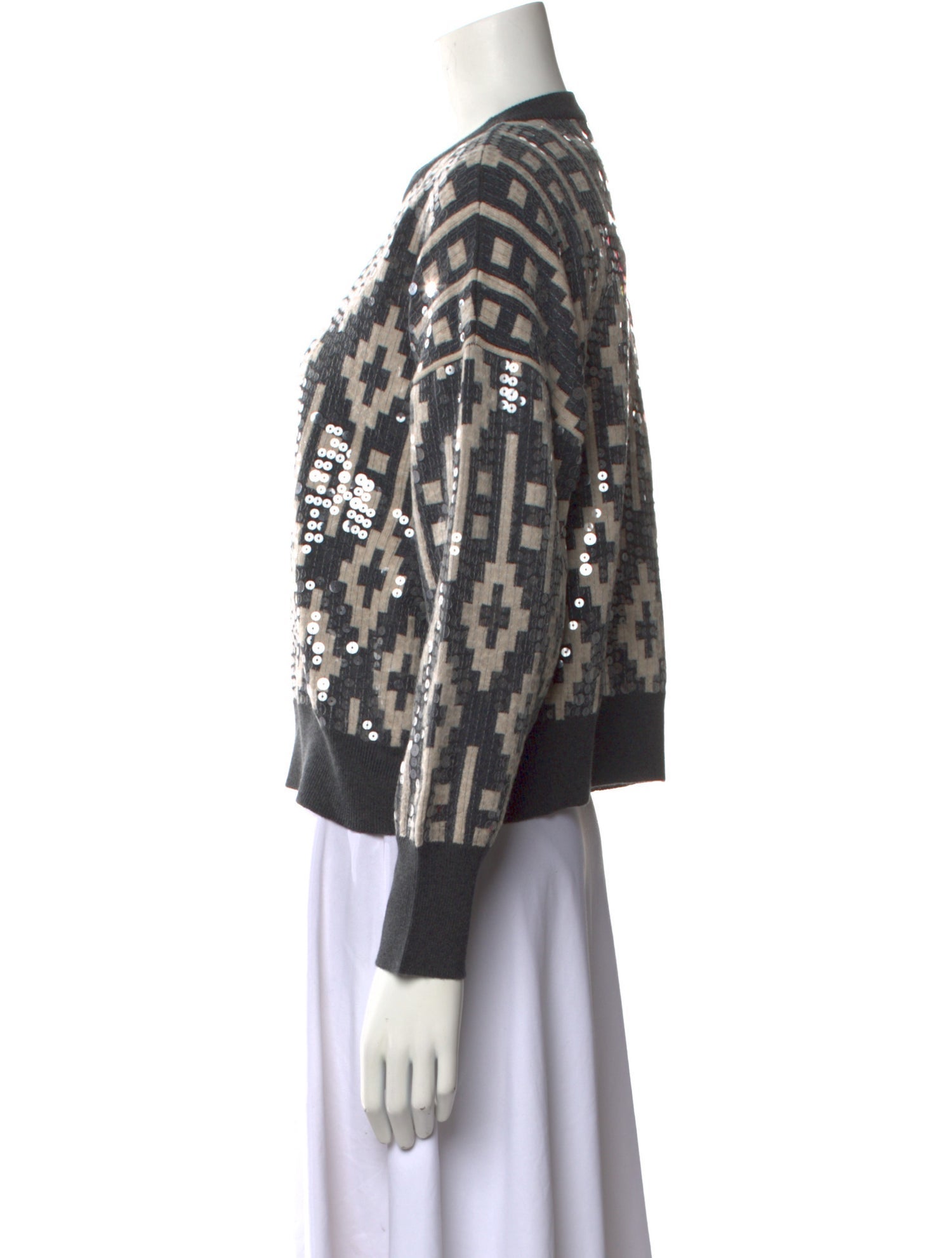 Brunello Cucinelli Printed Crew Neck Sweater w/ Tags