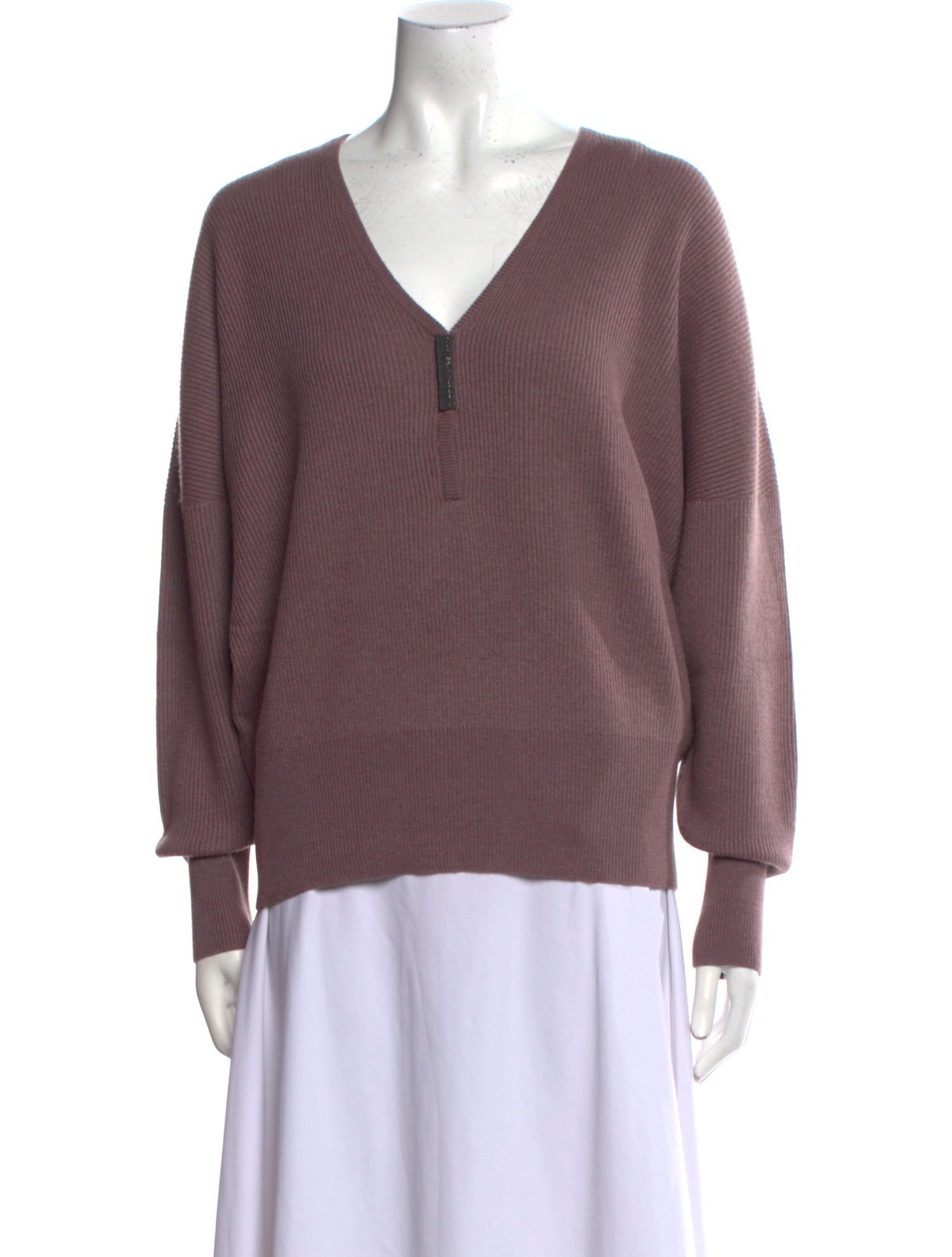 Brunello Cucinelli Plunge Neckline Sweater w/ Tags