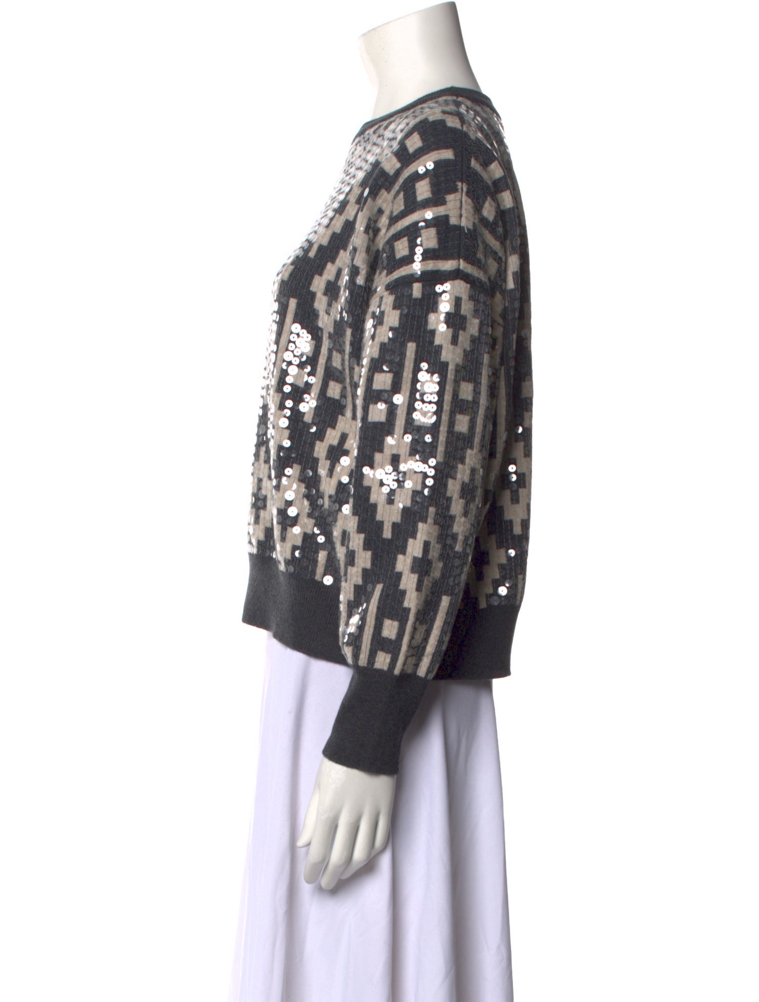 Brunello Cucinelli Virgin Wool Printed Sweater w/ Tags