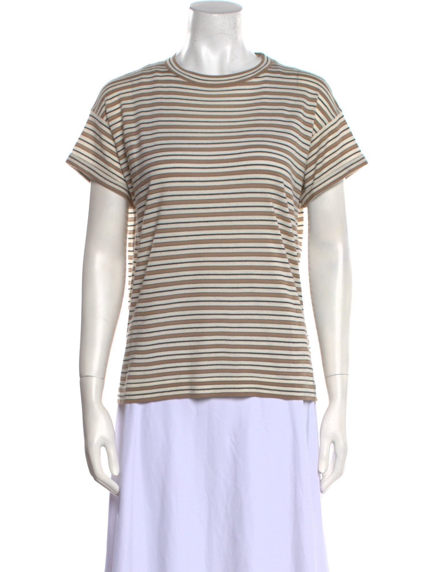 Brunello Cucinelli Virgin Wool Striped T-Shirt