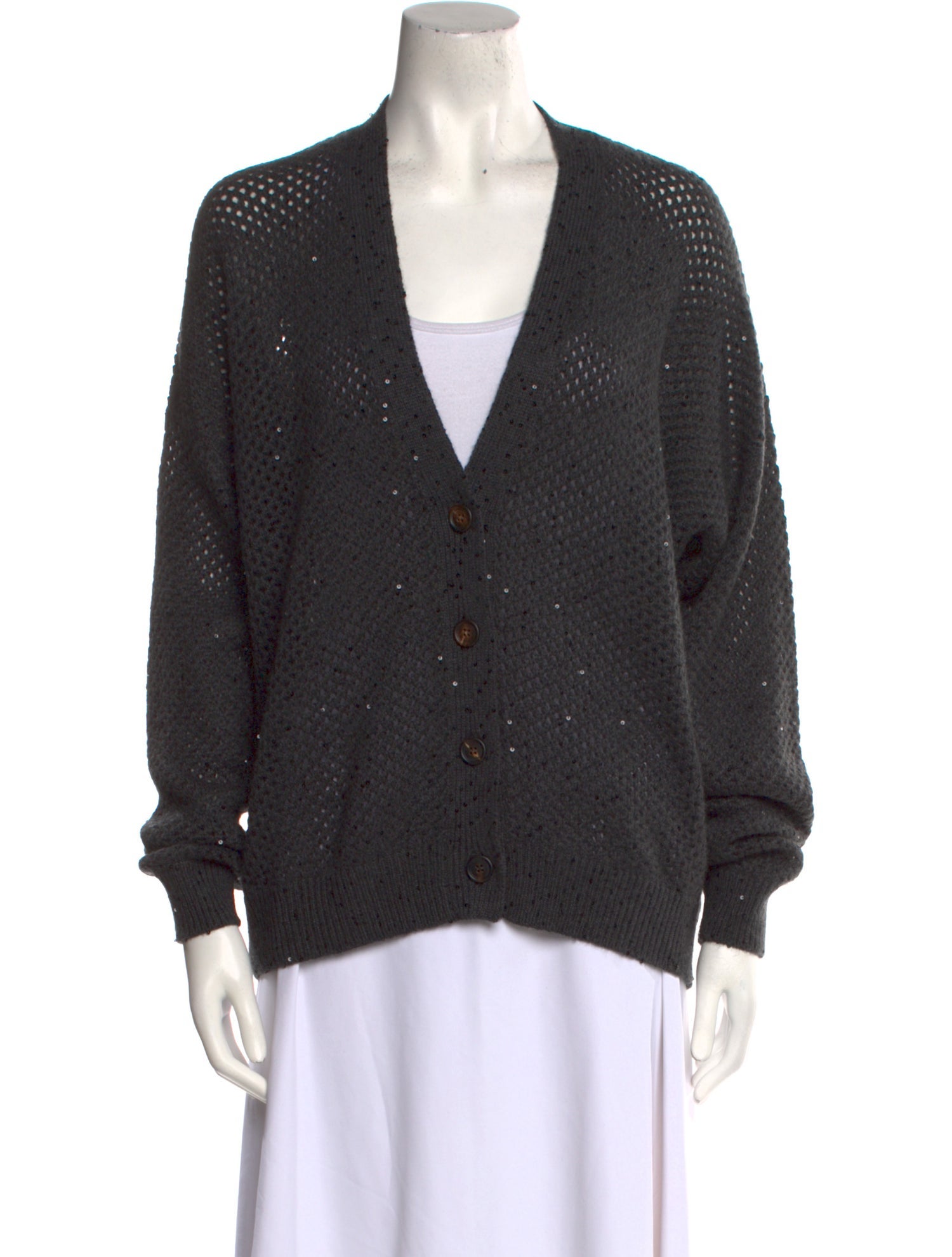 Brunello Cucinelli Cashmere Plunge Neckline Sweater