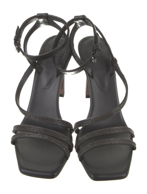 Brunello Cucinelli Leather Beaded Accents Sandals