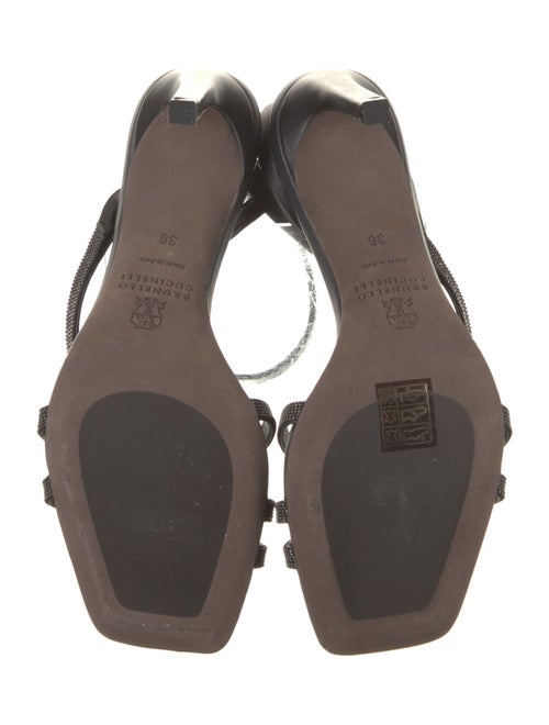 Brunello Cucinelli Leather Beaded Accents Sandals