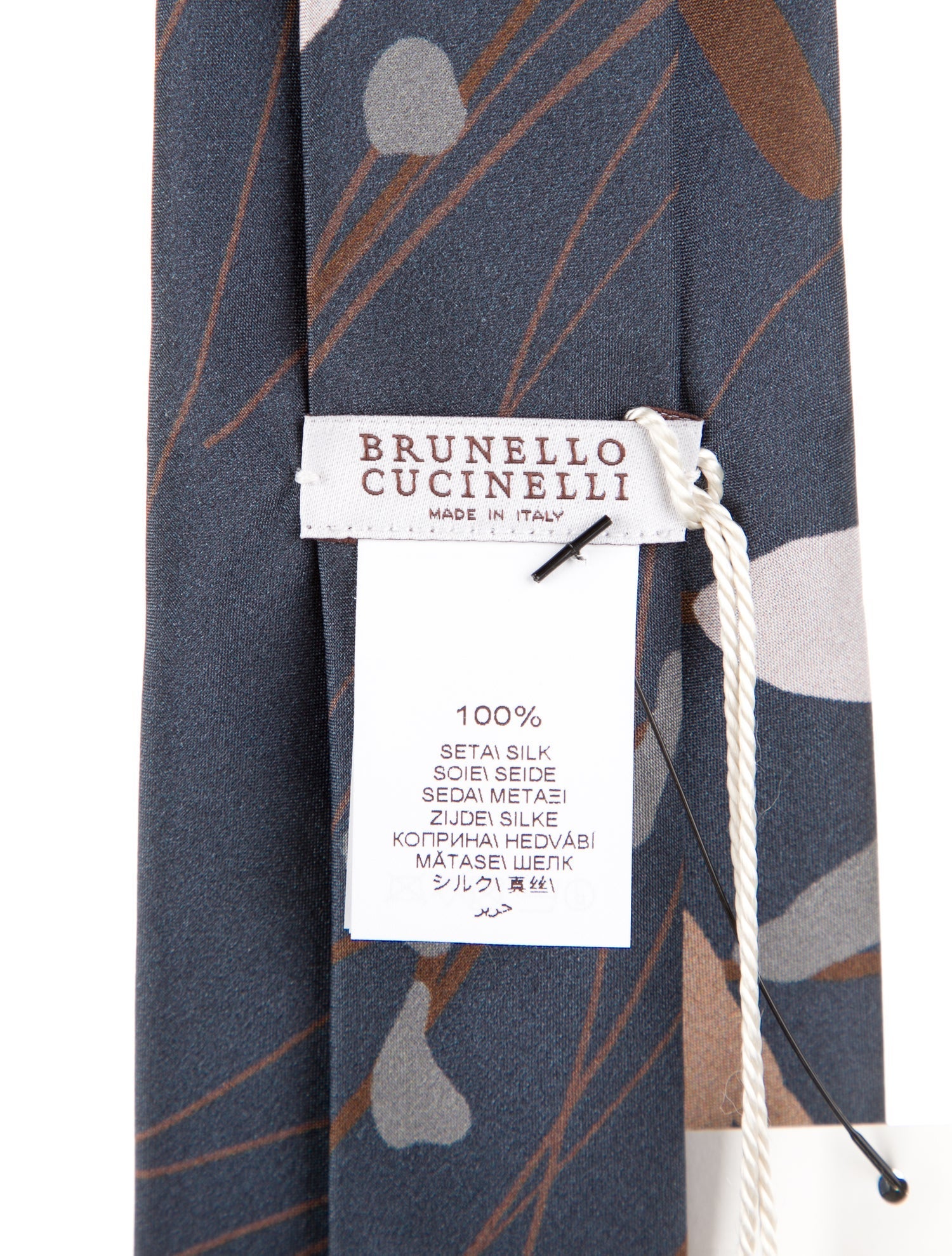 Brunello Cucinelli pattern silk tie w/ Tags