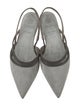 Brunello Cucinelli Suede Beaded Accents Slingback Sandals