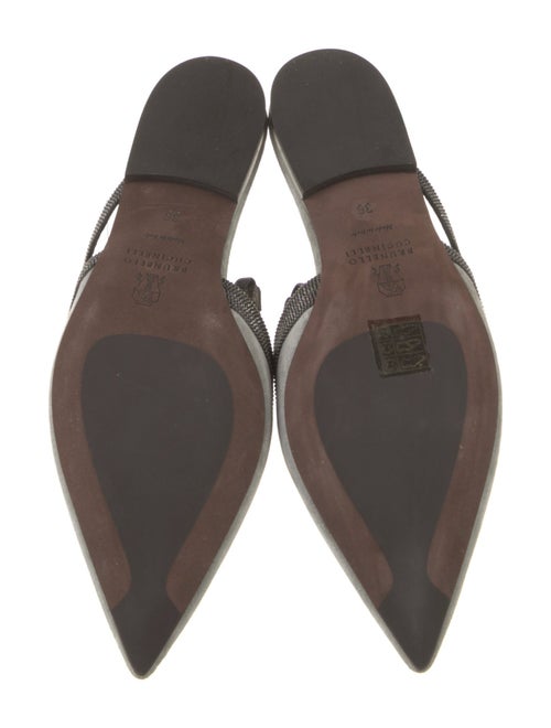 Brunello Cucinelli Suede Beaded Accents Slingback Sandals