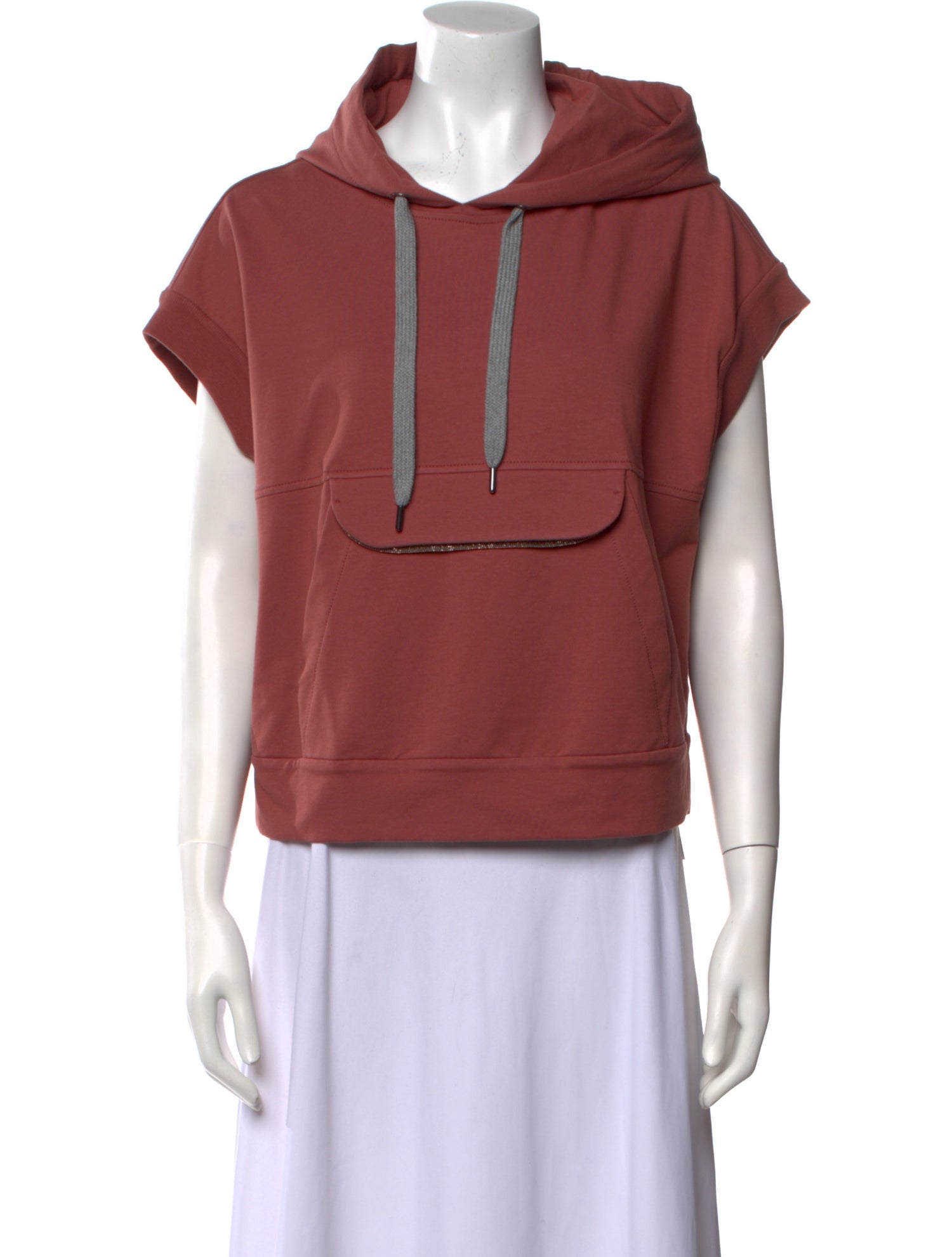 Brunello Cucinelli Cowl Neck Short Sleeve Sweatshirt