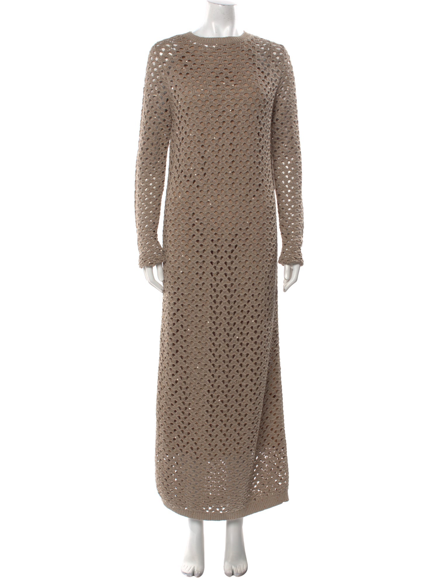 Brunello Cucinelli Crew Neck Long Dress