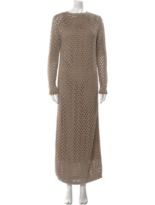 Brunello Cucinelli Crew Neck Long Dress