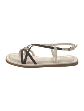 Brunello Cucinelli Monili Leather Sandals