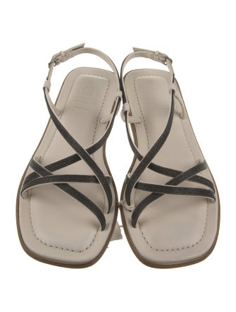 Brunello Cucinelli Monili Leather Sandals