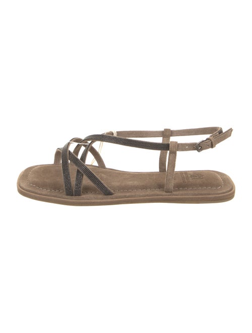 Brunello Cucinelli Monili Suede Sandals