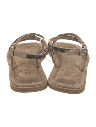 Brunello Cucinelli Monili Suede Sandals